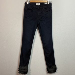 FRAME Le High Fray Skinny‎ Fringe Hem Straight Leg Jeans
